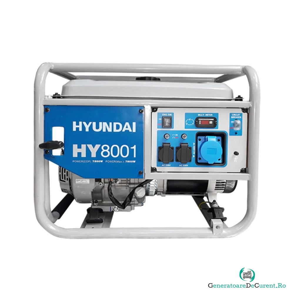 Generator curent electric monofazic Hyundai HY8001, 7.5 kW, 2 x 230 V, capacitate rezervor 25 l la 4,179.07 lei ron
