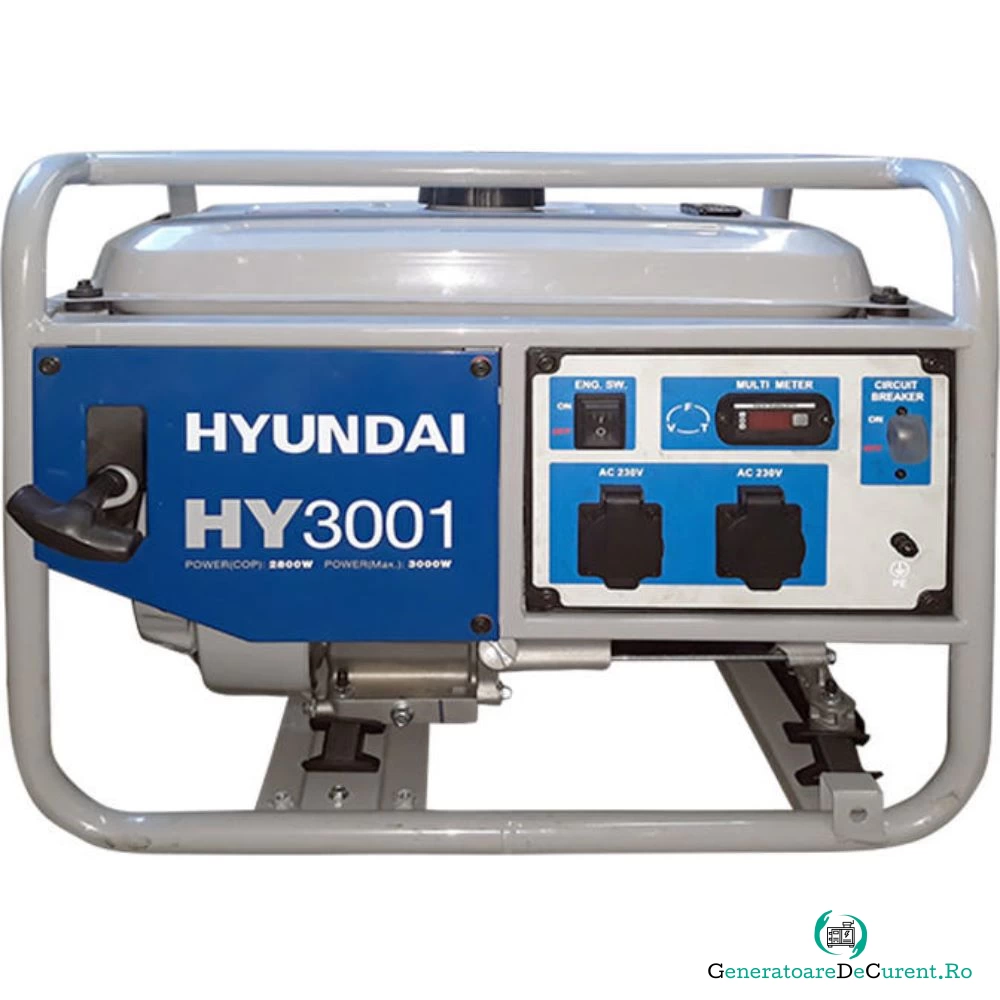 Generator de curent Hyundai HY3001, monofazic, 2.8 kW, 7 CP, 4 timpi, benzina, 15 l la 1,893.30 lei ron